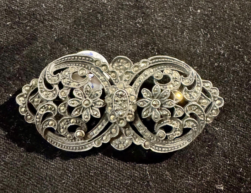 Sterling Silver Marcasite Pin