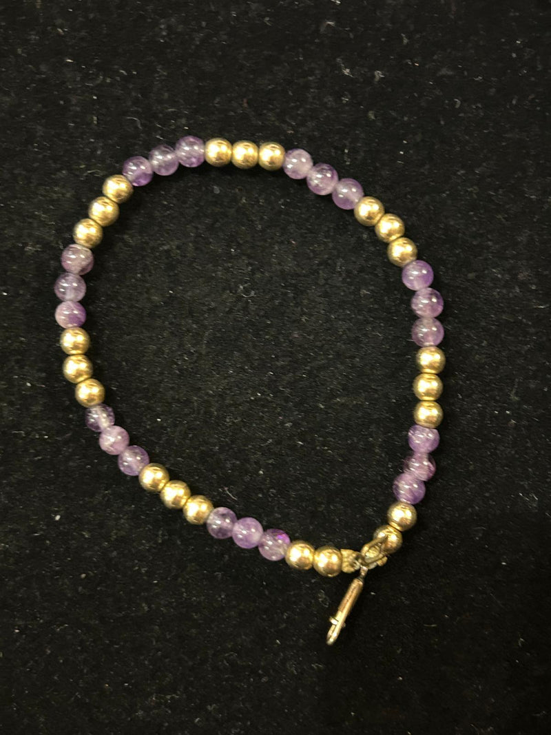 14K Beads and Amethyst bracelet