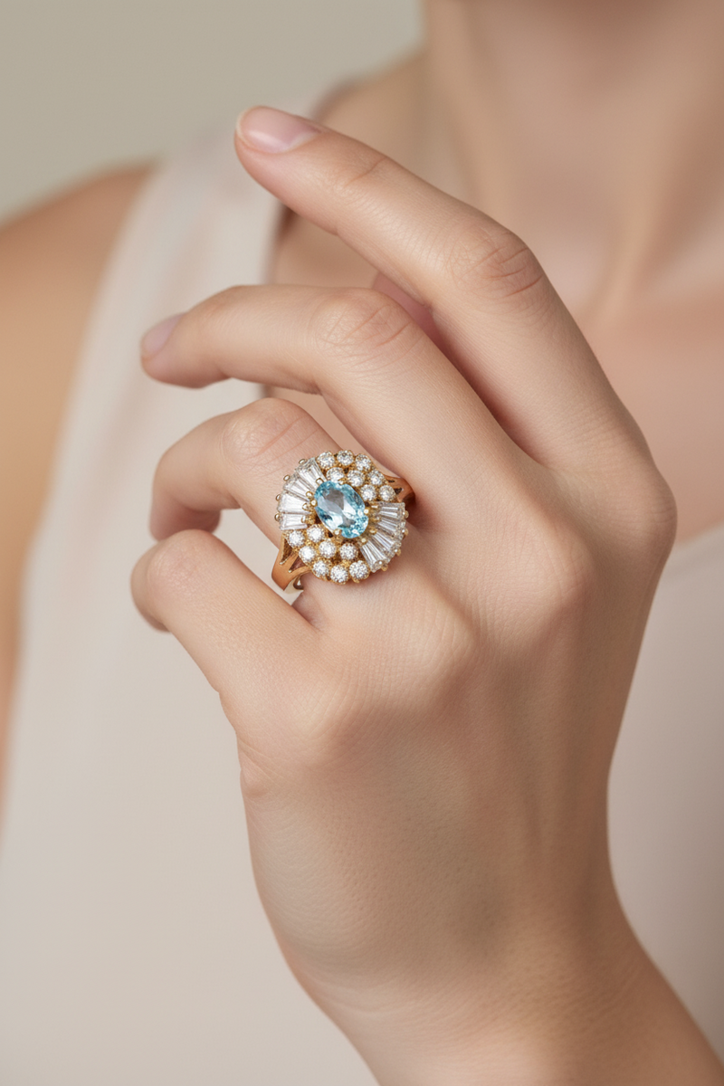 10K Topaz and Faux diamonds