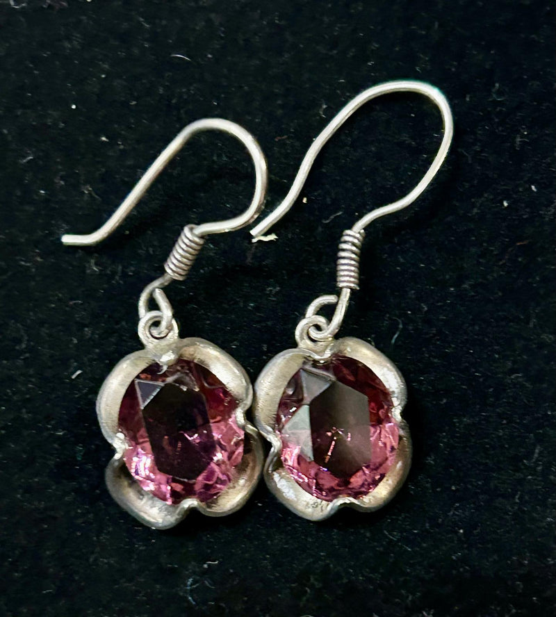 SS Purple crystal drop earrings