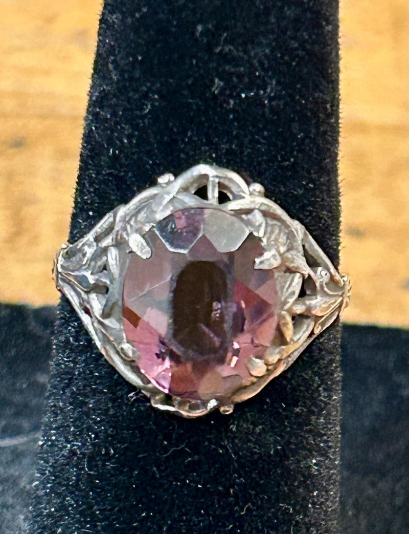 SS Vintage Purple glass ring