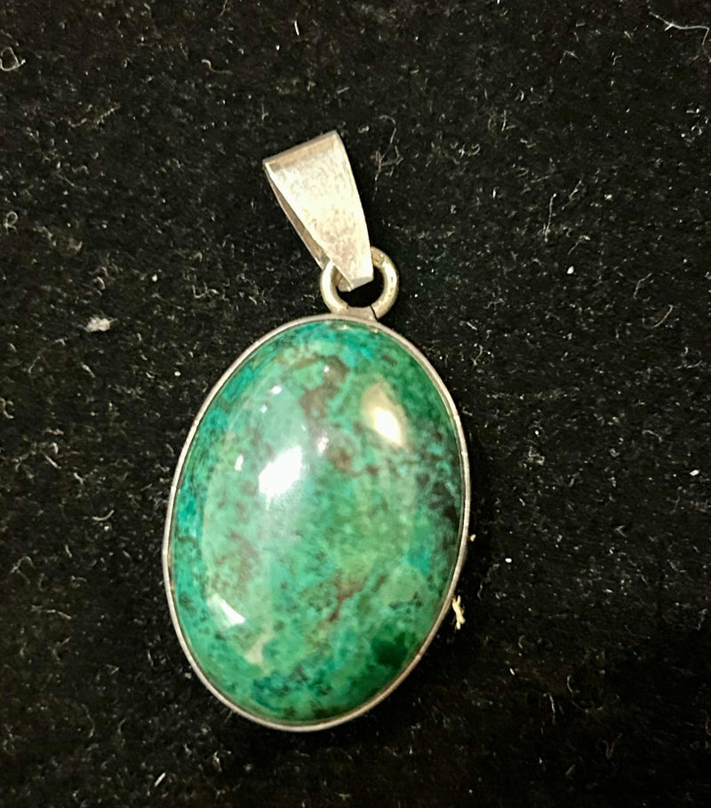 Chrysocola and malachite pendant