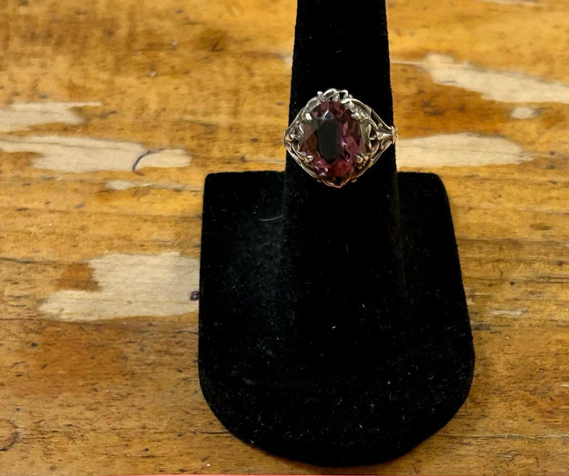 SS Vintage Purple glass ring