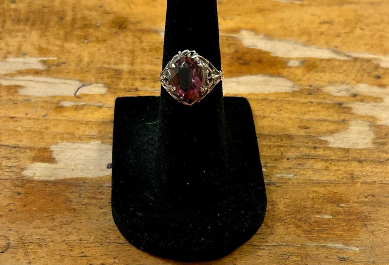 SS Vintage Purple glass ring
