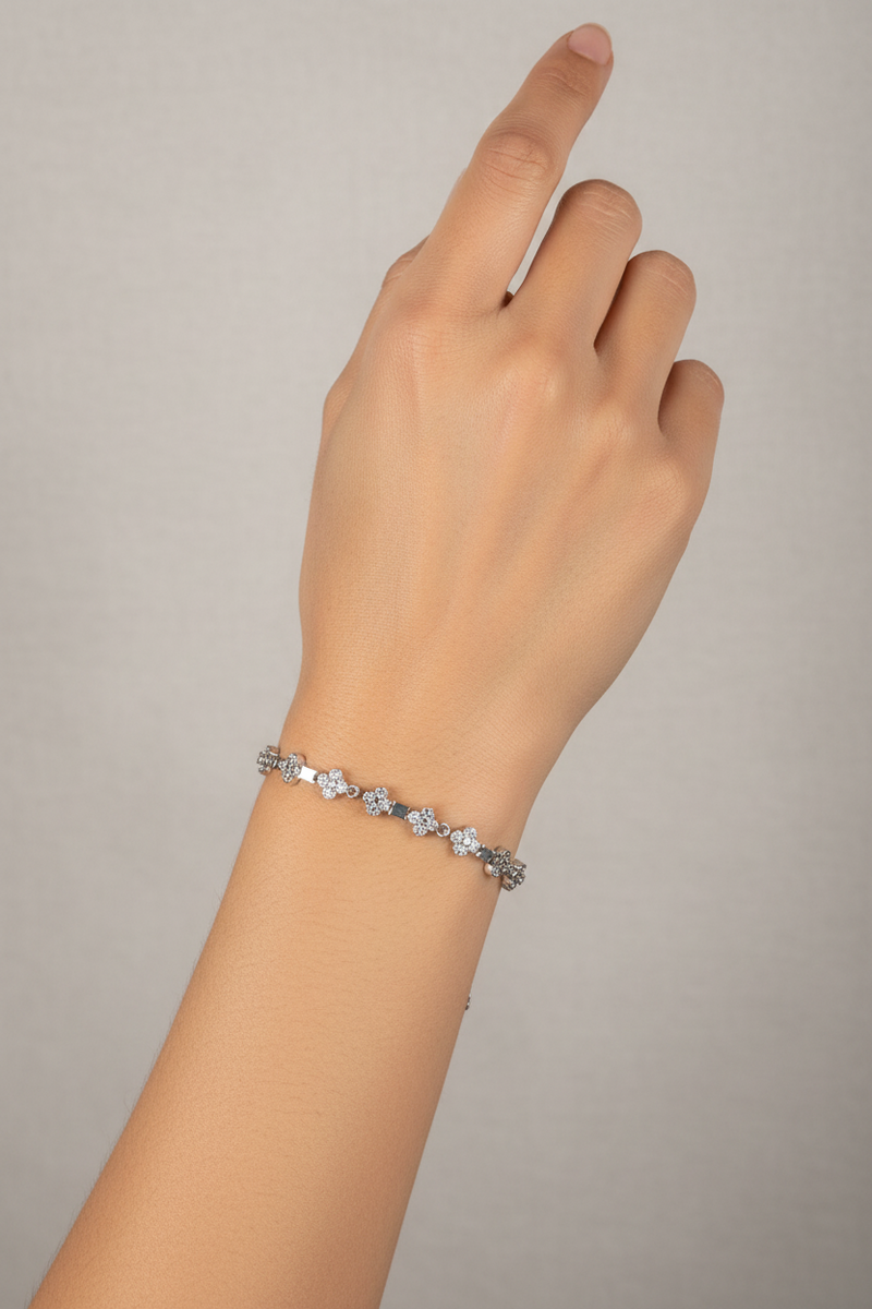 SS Multi stone marq bracelet