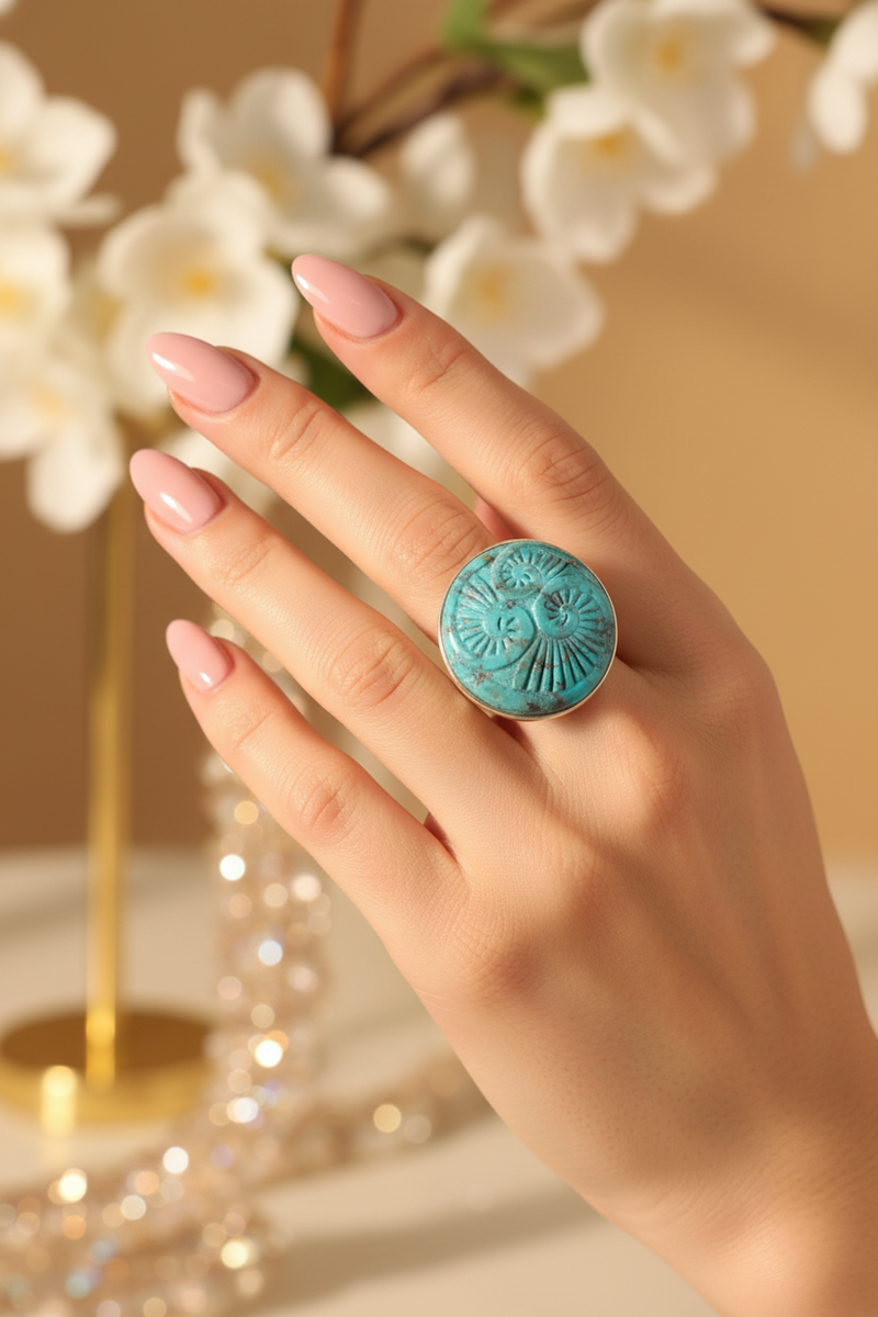 SS Large Turq Ring