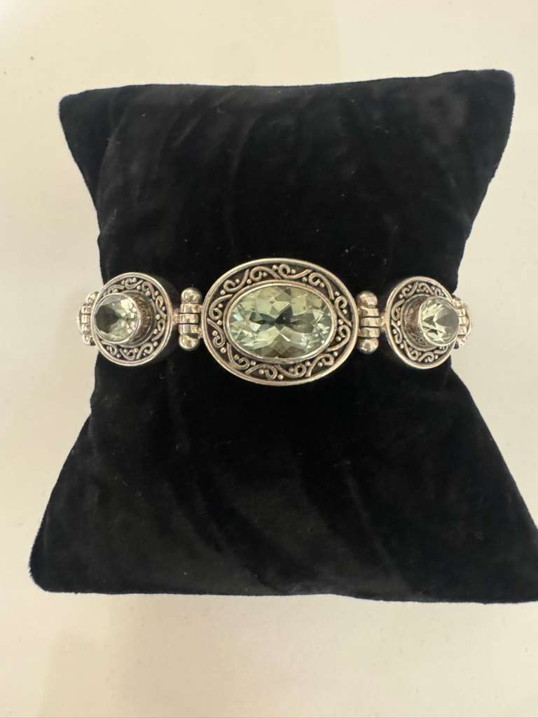 SS Prasiolite toggle Bracelet