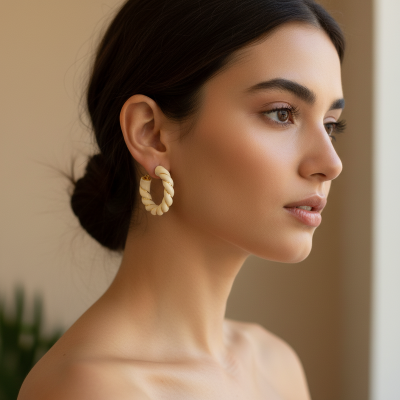 18k ivory earrings