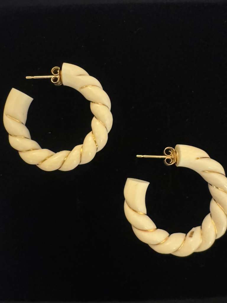 18k ivory earrings