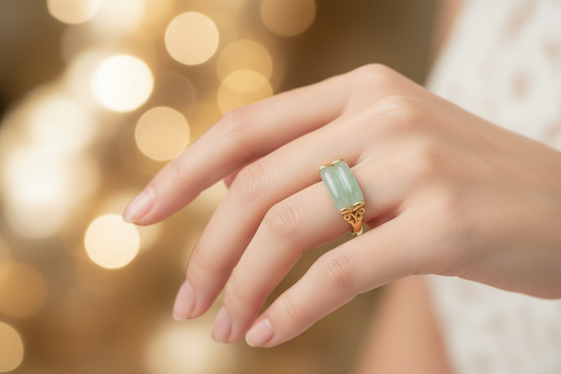 14k jade ring