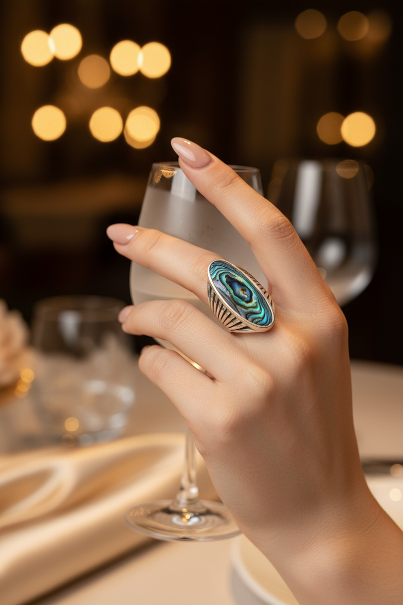 SS Abalone Ring