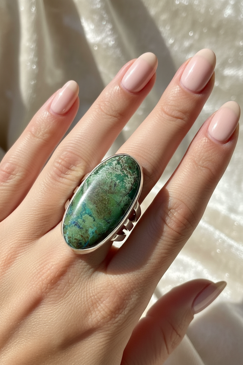 SS Malachite ring