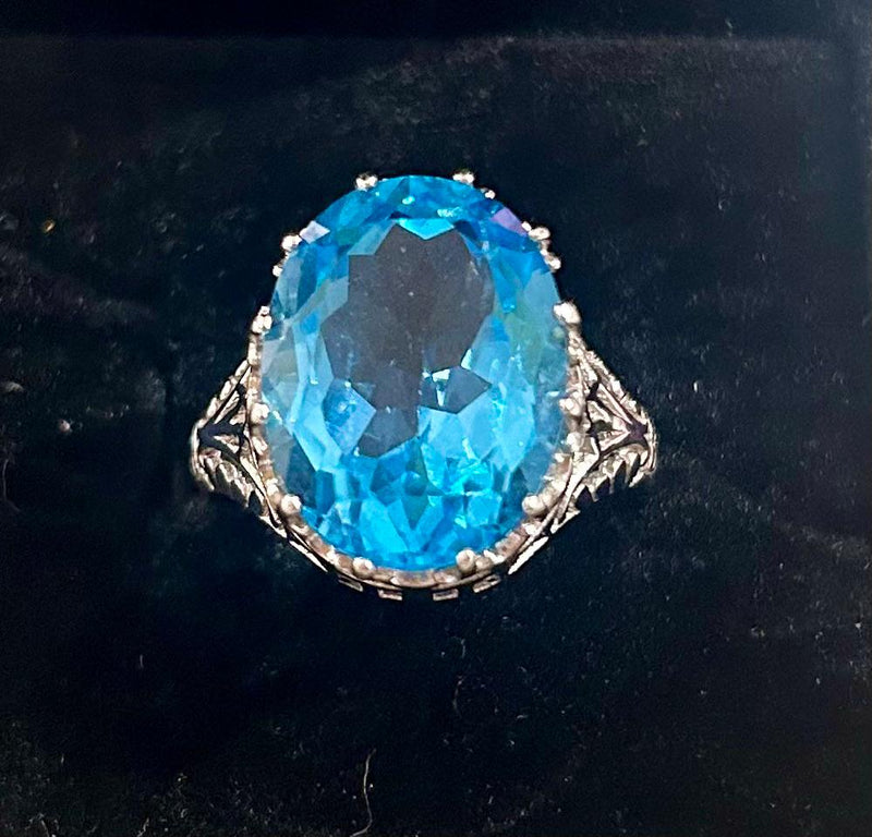 SS Oval filigree topaz