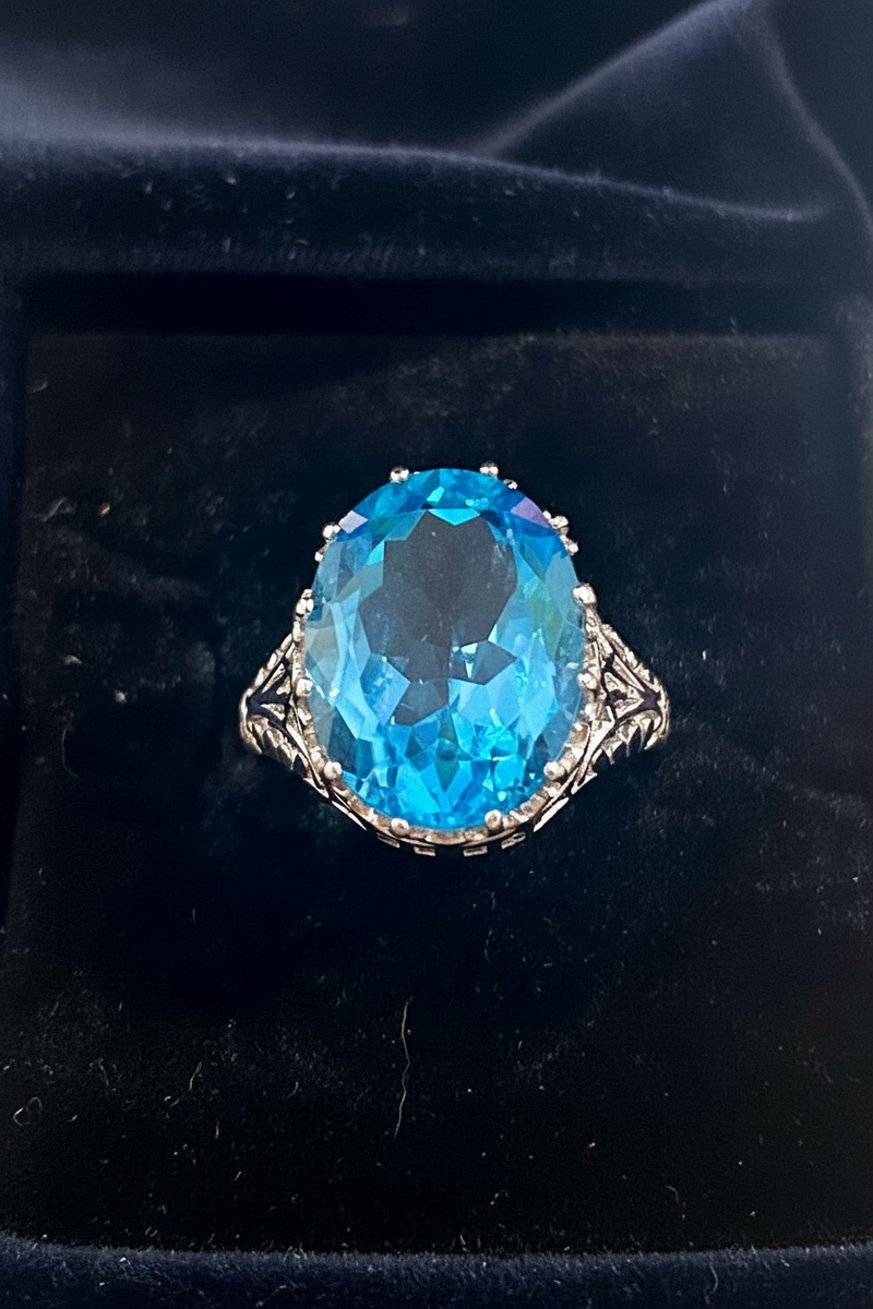 SS Oval filigree topaz