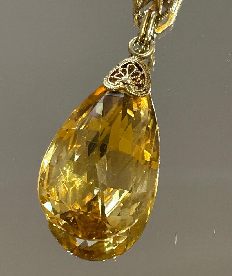 14K 1920's Citrine Necklace