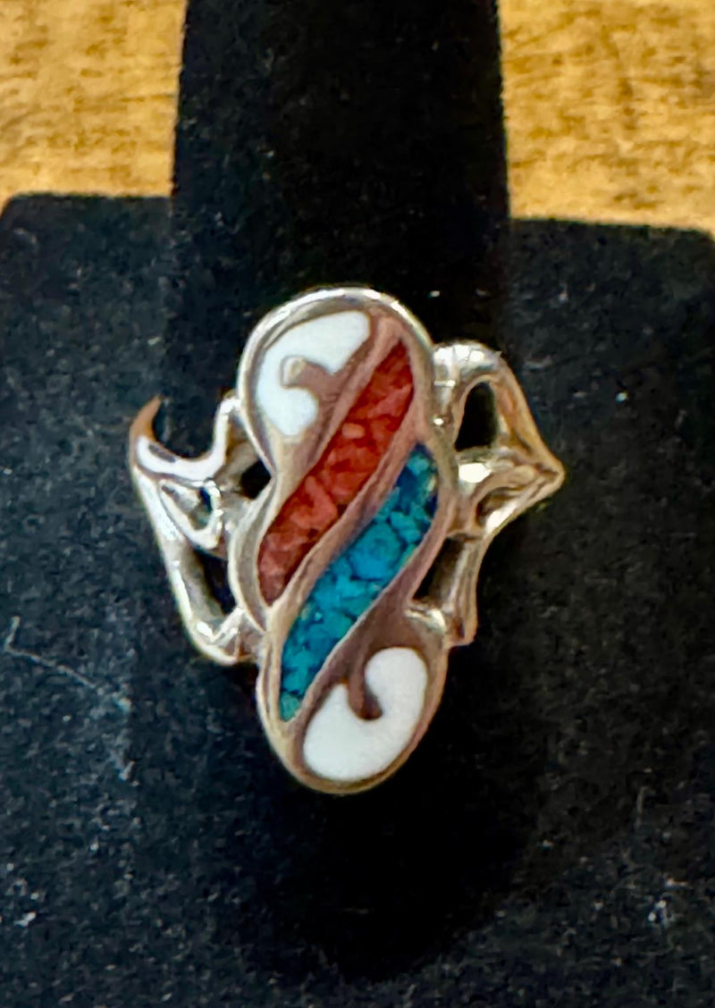Costume Turq and Coral ring