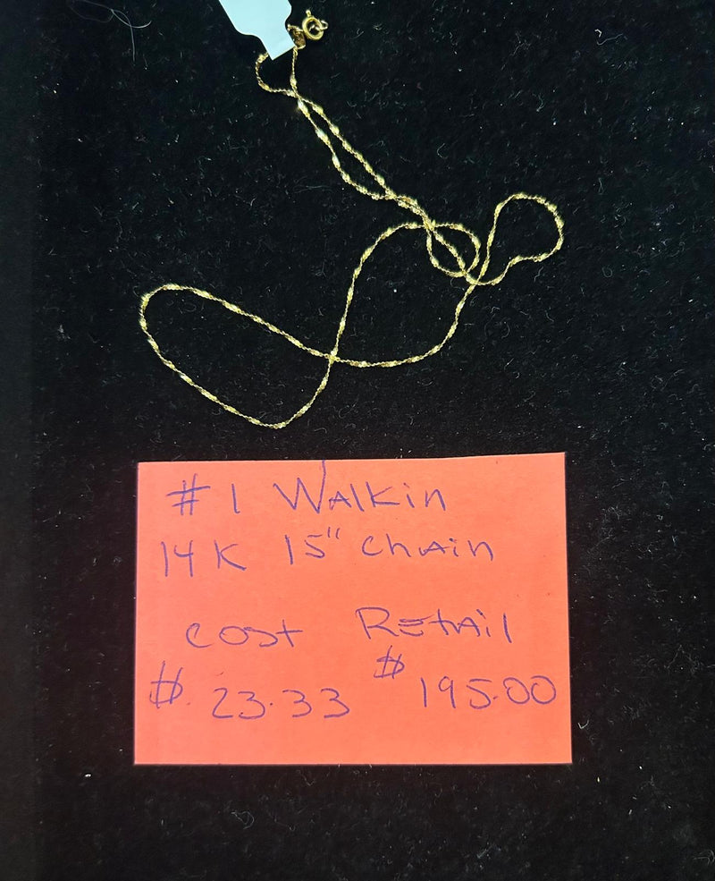 Walkin 14k 15 inch chain