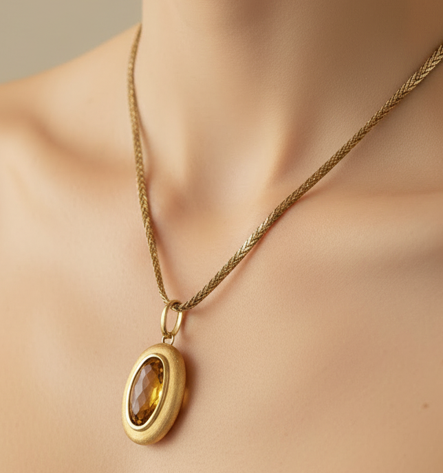 18k Citrine Pendant