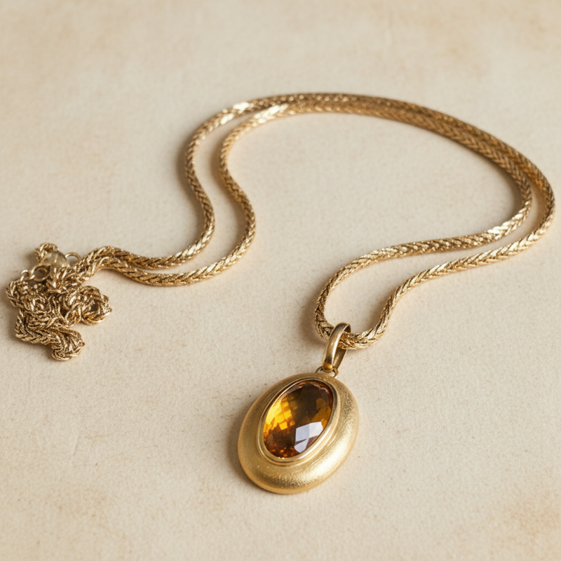 18k Citrine Pendant