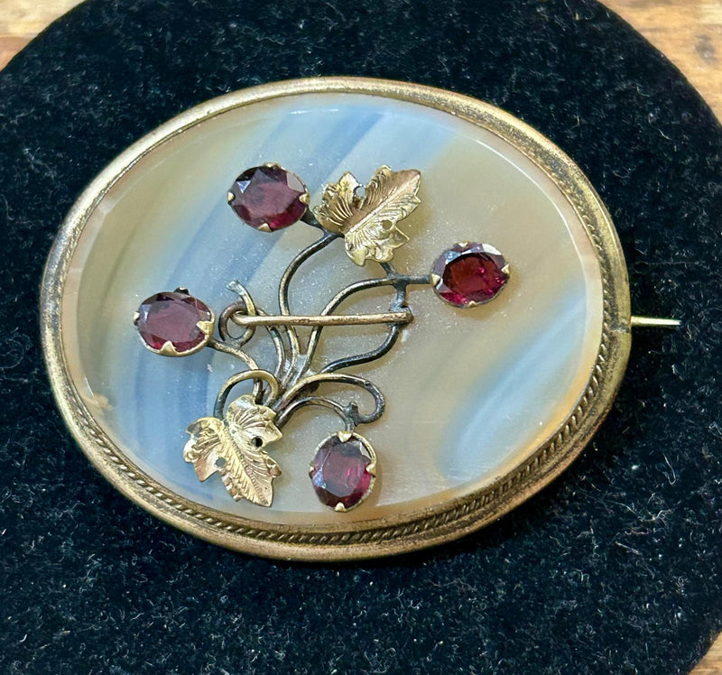 VCT Agate and amethyst Pin
