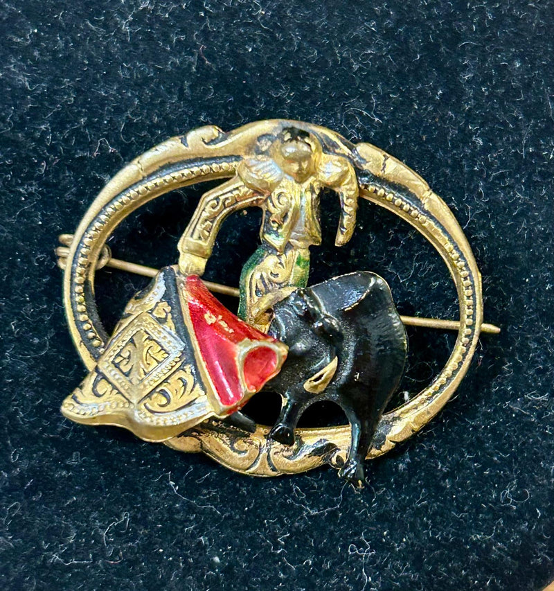 Enamel Bull fighter Pin