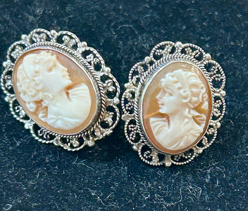 SS Vintage Cameo earrings italy