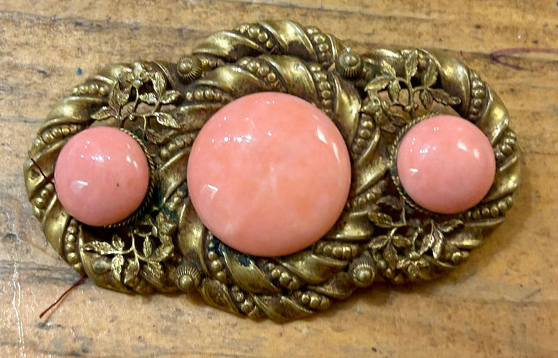 GF VCT Pink stone brooch (Czech glass)