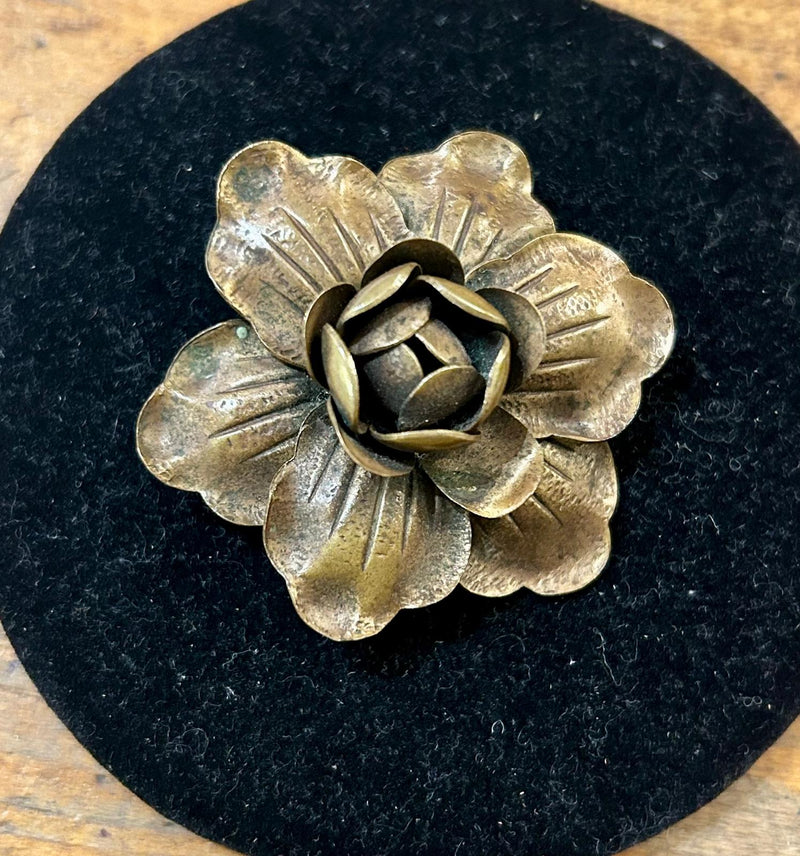 Vintage brass flower pin