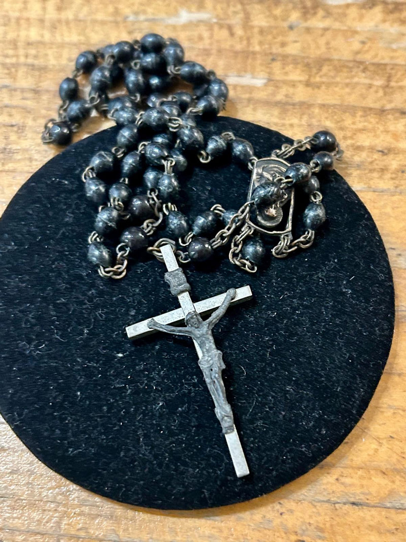 Vintage Rosary with Black beads
