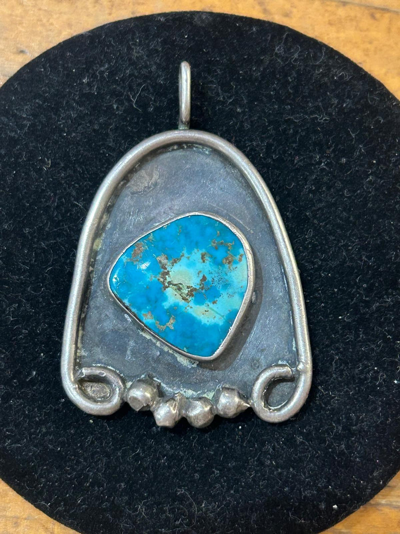 Vintage Sterling Silver and Turquoise pendant