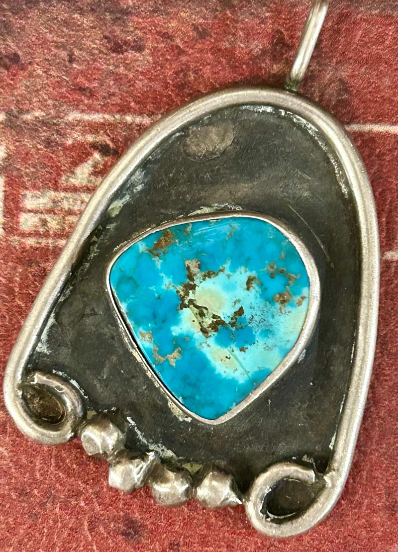 Vintage Sterling Silver and Turquoise pendant