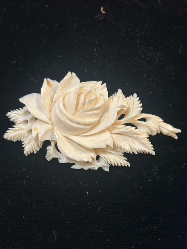 Victorian Carved Ivory Brooch