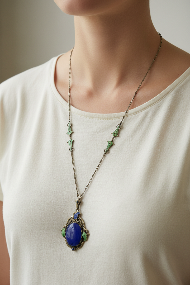 Art Deco Enamel Neck