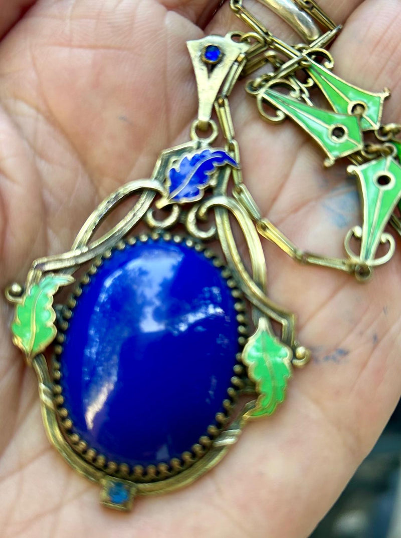 Art Deco Enamel Neck