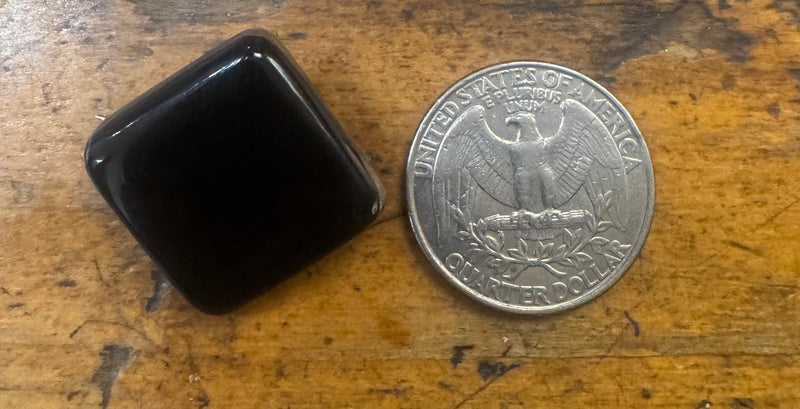 Victorian Black Stone Brooch – Antique Statement Pin 3/4” x 3/4”