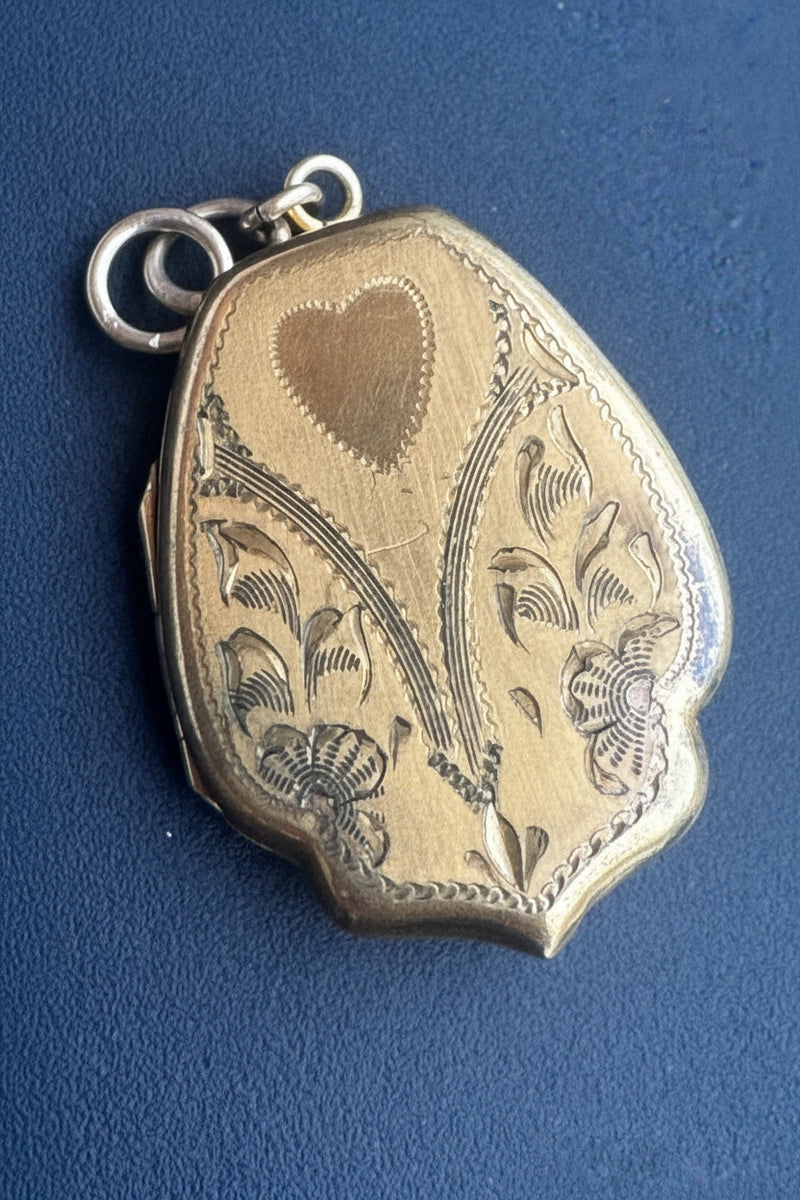 Gold filled engraved lockets with hearts