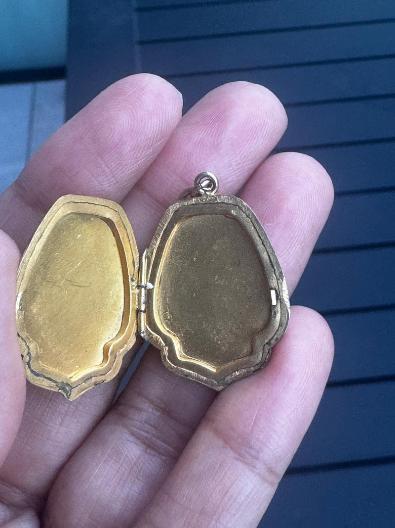 Gold filled engraved lockets with hearts