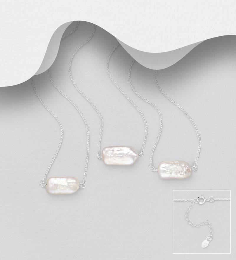 Sterling Silver Necklace with Freshwater Pearls