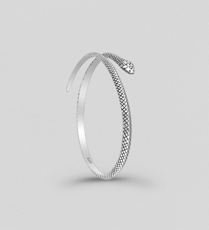 Sterling Silver Oxidized Snake Cuff