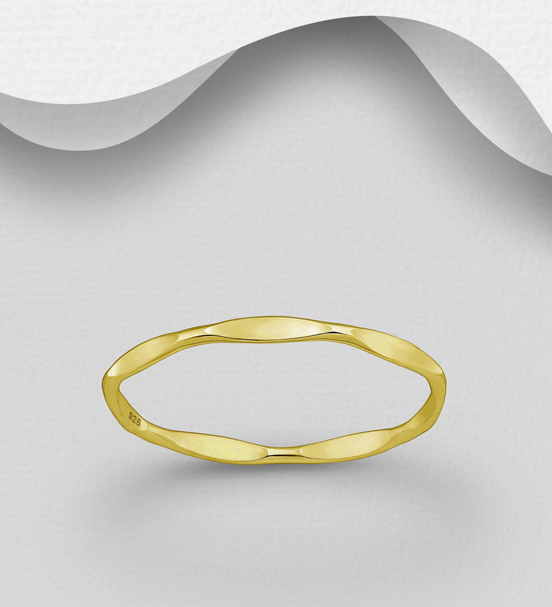 Sterling Silver Ring Plated with 1 Micron 18K Yellow Gold
