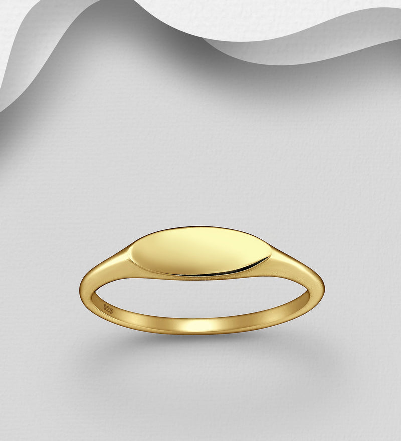 Oval Signet Gold Plated Ring