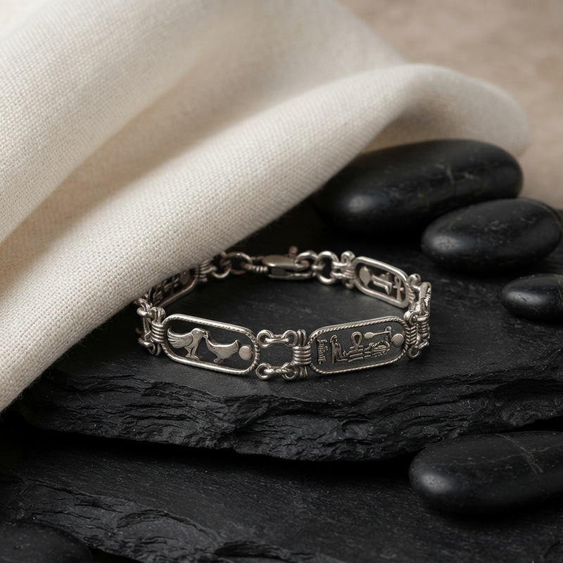 Vintage SS Egyptian Symbol Bracelet