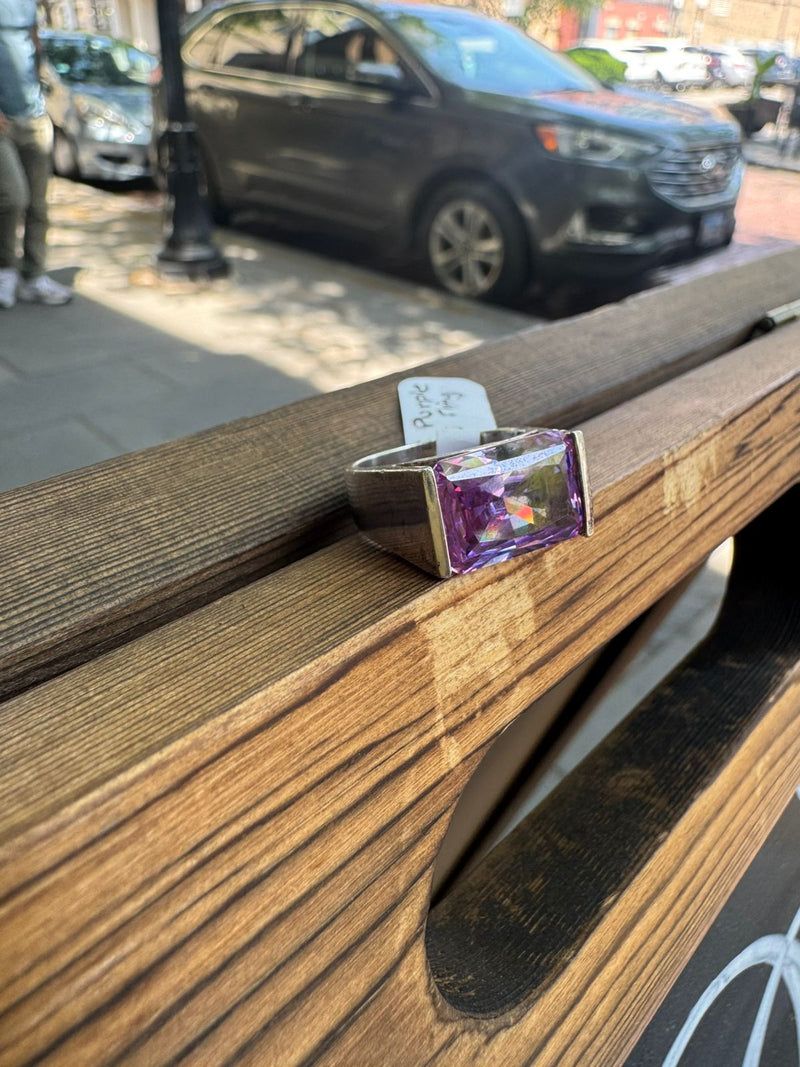 SS Purple Rectangle Ring