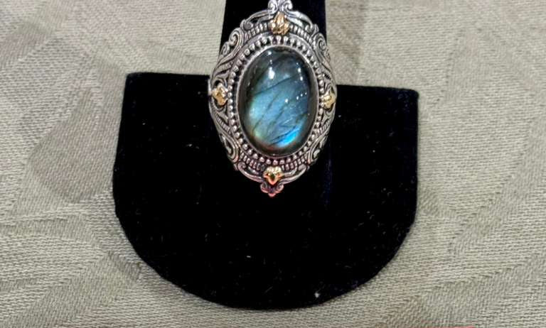 SS LG Labradorite Ring