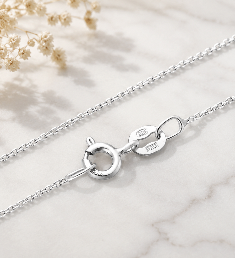 Sterling Silver Italian Cable Chain Necklace