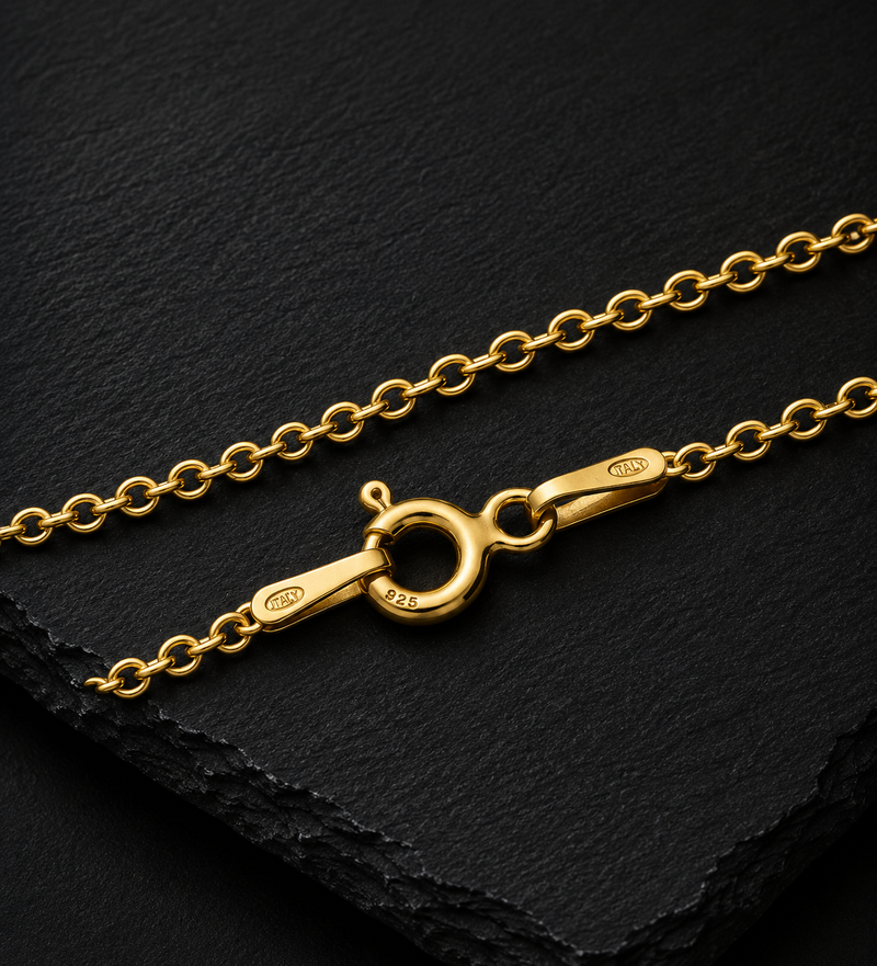 18K Gold-Plated Sterling Silver Rollo Chain Necklace
