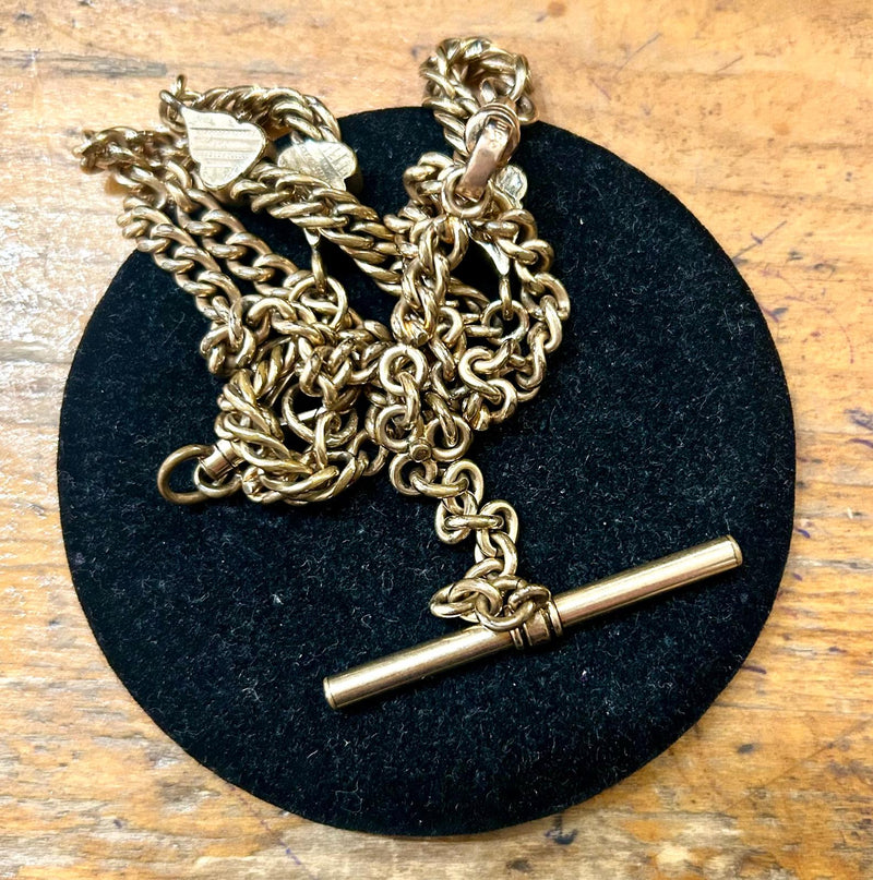 Victorian Gold Filled Asymmetrical Watch Chains 24" Long