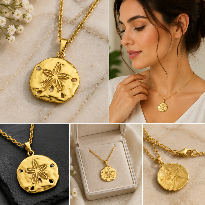 18K Gold-Plated Sterling Silver Sand Dollar Pendant