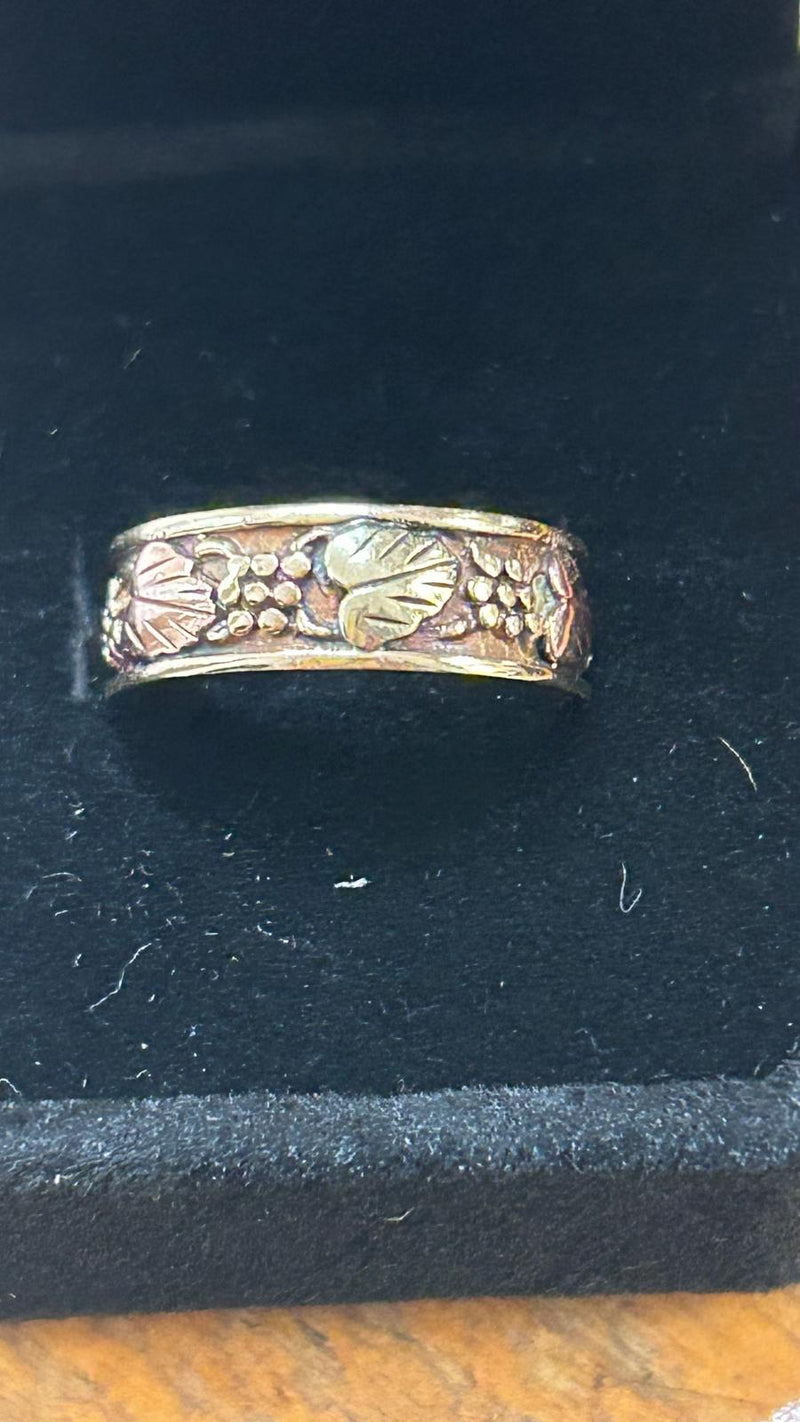 Vintage Rose Gold & Yellow 14K Leaf Pattern Size 6 1/2