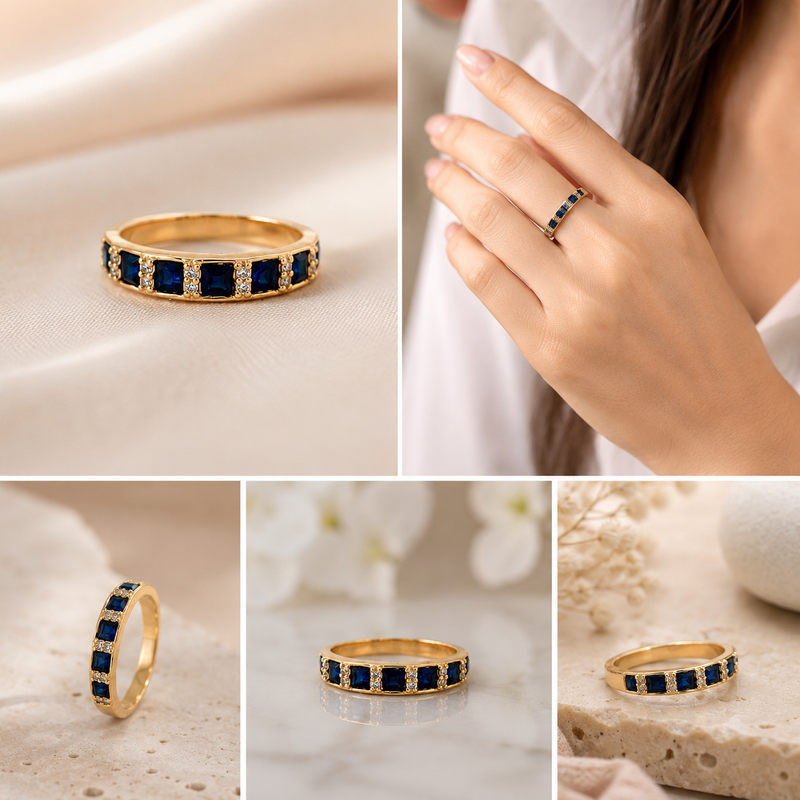 Sapphire Harmony Ring – 14K Gold